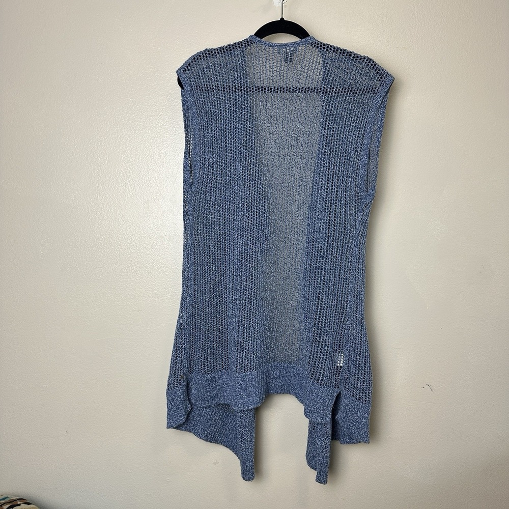 Eddie Bauer‎ Vest Sweater Women's Small Blue Long Pockets Coastal Cottage Boho - Picture 4 of 5